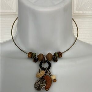 Bohemian Charm Necklace with Earthy Tones